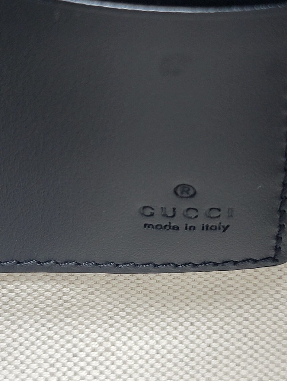 GUCCI GG Embossed Perforated Leather Wristlet Clutch - Picture 4 of 8